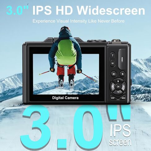 5K Digital Camera for Photography - 75MP WiFi Vlogging Camera for YouTube - UHD 18X Zoom Digital Cameras with Flip Screen 3" 180° - Travel Flash Camara with 32GB SD Card for Beginners & Adults in Kuwait