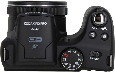 Kodak PIXPRO AZ255 Digital Camera (Black) | 16MP Sensor, 25x Optical Zoom, 24mm Wide-Angle Lens & Optical Image Stabilization | Great for Travel & Distance Photos (AZ255BK) + 32GB Card + Bag + Cloth in Kuwait