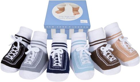 baby emporio Baby Socks – Shoe Look – Shoelace Detail – Non-Slip Gripper Soles – Cotton – 6 Pair Gift Box in Saudi Arabia