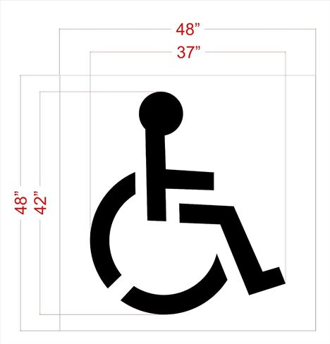 42" Handicap Stencil - 1/16" (.063") Light-Duty LDPE in Kuwait