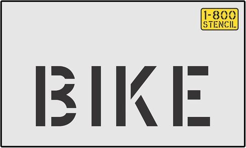 4" Bike Pavement and Curb Marking Stencil - 1/16" (.063") Light-Duty LDPE - Standard in Kuwait