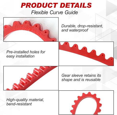 Frienda 78" Router Edge Guide Templates Kit Flexible Curve Ruler for Woodworking with 150 Self-tapping Screws Adjustable Arcs Red Tool for Router Precision Trimming Arc Angle Positioning Cabinet Table in Kuwait