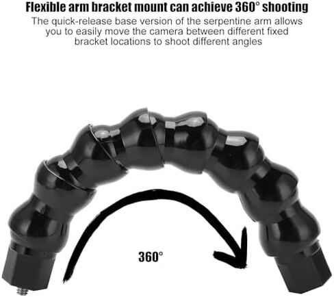 Flexible Monopods Schwanenhals Jaws Mount with 8 Sections, Universal Camera Container for Various Angles, for Surfing The Riding, ABS Material Black in Kuwait
