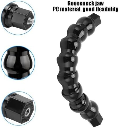 Flexible Monopods Schwanenhals Jaws Mount with 8 Sections, Universal Camera Container for Various Angles, for Surfing The Riding, ABS Material Black in Kuwait