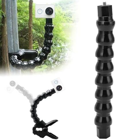 Flexible Monopods Schwanenhals Jaws Mount with 8 Sections, Universal Camera Container for Various Angles, for Surfing The Riding, ABS Material Black in Kuwait
