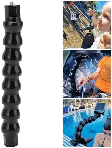 Flexible Monopods Schwanenhals Jaws Mount with 8 Sections, Universal Camera Container for Various Angles, for Surfing The Riding, ABS Material Black in Kuwait