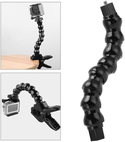 Flexible Monopods Schwanenhals Jaws Mount with 8 Sections, Universal Camera Container for Various Angles, for Surfing The Riding, ABS Material Black in Kuwait