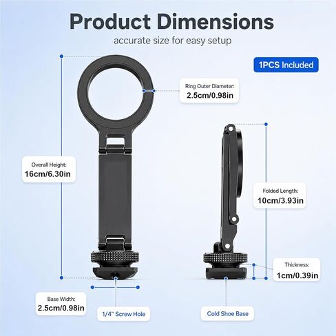 Magnetic Tripod Holder Mount Adapter for Magsafe,Adjustable Magnetic Phone Tripod Mount,Aluminum,Tripod Phone Mount,with 1/4" Screw for iPhone 12 13 14 15 16 Plus Pro Max All Series in Kuwait