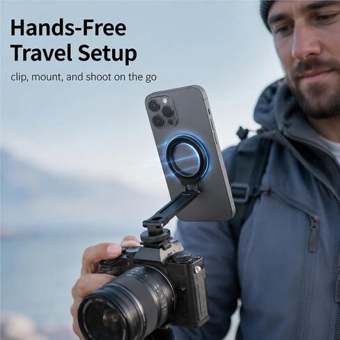 Magnetic Tripod Holder Mount Adapter for Magsafe,Adjustable Magnetic Phone Tripod Mount,Aluminum,Tripod Phone Mount,with 1/4" Screw for iPhone 12 13 14 15 16 Plus Pro Max All Series in Kuwait