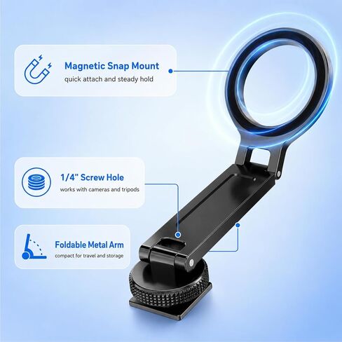 Magnetic Tripod Holder Mount Adapter for Magsafe,Adjustable Magnetic Phone Tripod Mount,Aluminum,Tripod Phone Mount,with 1/4" Screw for iPhone 12 13 14 15 16 Plus Pro Max All Series in Kuwait