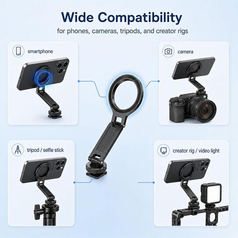 Magnetic Tripod Holder Mount Adapter for Magsafe,Adjustable Magnetic Phone Tripod Mount,Aluminum,Tripod Phone Mount,with 1/4" Screw for iPhone 12 13 14 15 16 Plus Pro Max All Series in Kuwait