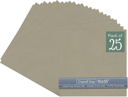 CountryArtHouse Dill Green 16x16 Uncut Art Mat Board - No Opening - 1 Mat in Kuwait