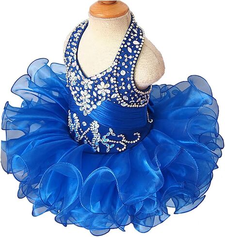 Jenniferwu G153-4 Infant Toddler Baby Newborn Little Girl's Pageant Party BirthdayDress (6-9Months, RoyalBlue) in Kuwait