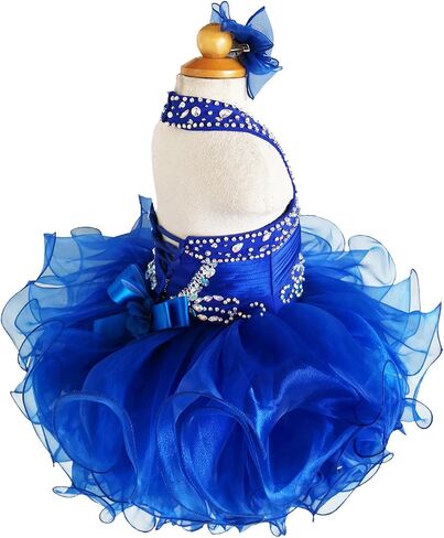 Jenniferwu G153-4 Infant Toddler Baby Newborn Little Girl's Pageant Party BirthdayDress (6-9Months, RoyalBlue) in Kuwait