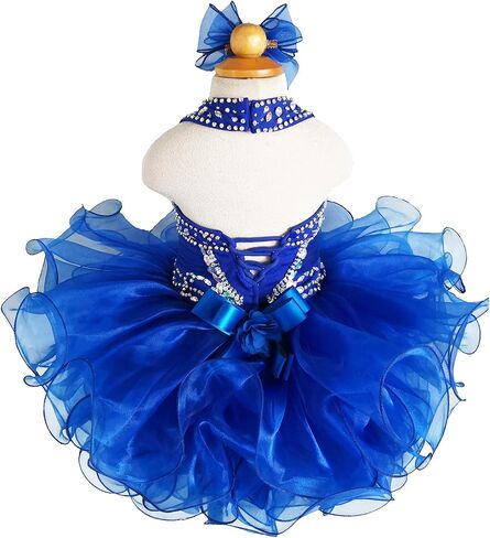 Jenniferwu G153-4 Infant Toddler Baby Newborn Little Girl's Pageant Party BirthdayDress (6-9Months, RoyalBlue) in Kuwait