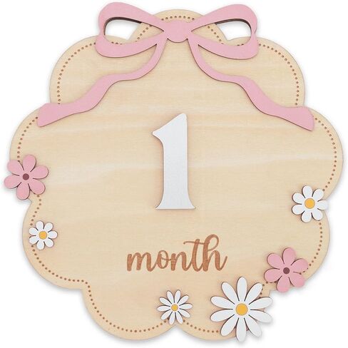 Baby Girl Monthly Milestone Sign, Newborn Photography Props, 1-12 Monthly Baby Milestone Girl, Floral Baby Girl Growth Tracker Nursery Decor in Saudi Arabia