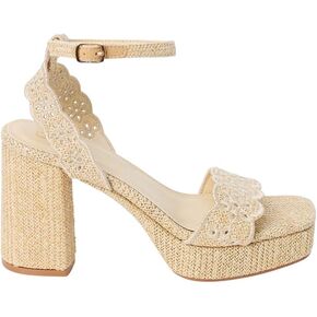 Matisse Women's Maiden Platform Heels, Ankle Strap Sandals with Block Heel, Woven Braided Design (Natural, US Footwear Size System, Adult, Women, Numeric, Medium, 8) in Saudi Arabia