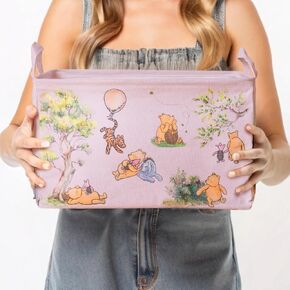 Sweet Baby Co. Classic Winnie Pooh Storage Nursery Basket With Hard Bottom Large Square Canvas Cotton Laundry Hamper Bin Waterproof Foldable Bathroom and Bedroom Stuff Clothes Toys Baby Vintage Decor in Kuwait