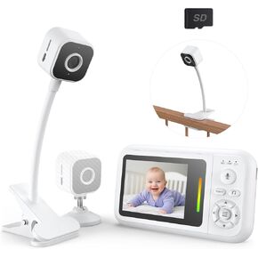 NUOTUN Baby Monitor with Camera and Audio No WiFi + Clip for Crib & Stand | Portable 2.8’’ HD 1080P Video Monitor, 2.4G FHSS, 940mn Night Vision, VOX, 2-Way Audio, Temp Sense, Newborn essential in Kuwait