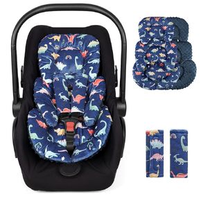 Infant Car Seat Insert, Car Seat Head Support Baby Girls with 2 Strap Covers, Soft & Reversible Newborn Carseat Insert Cushion for Stroller, Swing, Bouncer (Pink Rainbow) in Saudi Arabia