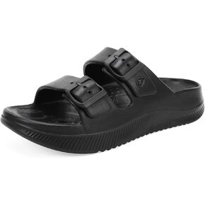 ONCAI Womens Recovery Sandals 2026 with Arch Support Plantar Fasciitis Orthotic Adjustable Buckle Open Toe Thick Cushion Outdoor Sport Slides Athletic Comfort Rubber Soles All Black Size US 11 in Saudi Arabia