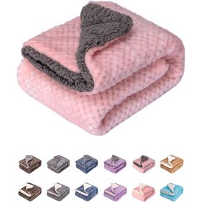 Fuzzy Blanket or Fluffy Blanket for Baby Girl or boy, Soft Warm Cozy Coral Fleece Toddler, Infant or Newborn Receiving Blanket for Crib, Stroller, Travel, Outdoor (40" x 48", DG-Smoked Blue) in Kuwait