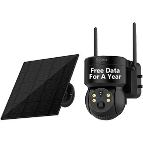 Free Data For A Year,4G LTE Cellular Wireless Security Camra,2K Solar Powered No Wifi Needed PTZ Camera,Two Way Audio, Outdoor IP66 Waterproof,PIR Motion Detection ,Color Night Vision,360 PTZ,SIM in Saudi Arabia