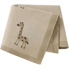 Soft Cotton Knit Baby Blanket with Cute Deer Print 40x30in Newborn Receiving Blanket Swaddle Cuddle Blanket for Crib, Stroller, or Nursery for Infants & Toddlers Camel in Saudi Arabia