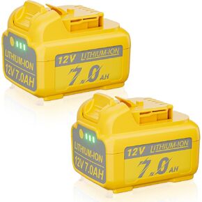 Upgraded 2Pack 7.0Ah Replacement for Dewalt 12V Battery DCB120 Battery Compatible with 12 Volt Max DCB120 DCB121 DCB123 DCB127 DCB122 DCB124 Cordless Power Tools in Kuwait