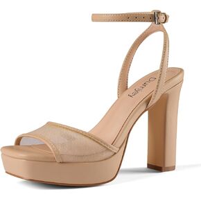 Women Platform Heels Chunky High Heel Open Toe Ankle Strap Sandals | platform chunky heels, Square open toe, Ankle strap, platform high heels, wedding prom pagent heels in Saudi Arabia