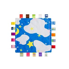 Blue Baby Tag,Baby Taggy Blanket - Blue with Cloud Tag, Taggy Blanket Best Gift for Newborn Boy and Girls in Saudi Arabia