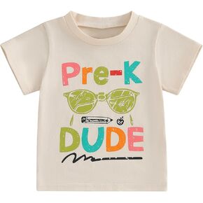 Back to School Clothes Girls Boys School Shirts Short Sleeve Letter Print 2T 3T 4T 5T 6T 7T Girls Boys Tops in Saudi Arabia