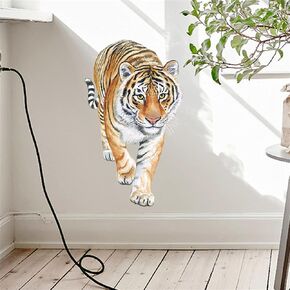 ROFARSO Lifelike Cool Tiger Jungle Animal Wall Stickers Removable Wall Decals Art Decorations Decor for Bedroom Living Room Murals in Saudi Arabia
