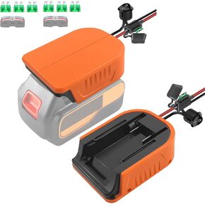 2 Packs Power Wheel Adapter for Black and Decker 20V Battery Converter Kit with Fuses & 14AWG Wire | Power Connector for for DIY Rc Car Toys, Robotics and Rc Truck in Kuwait