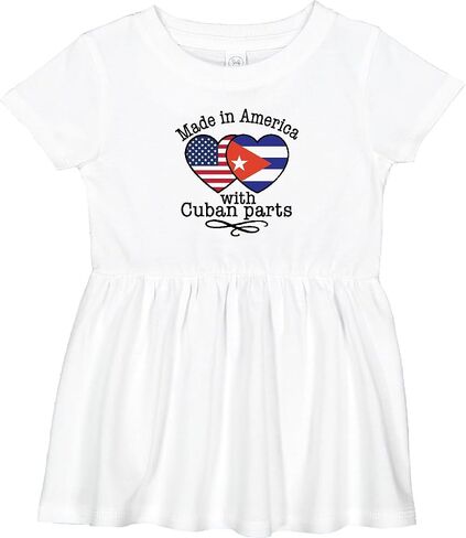 inktastic Made in America with Cuban Parts Heritage Infant Dress in Kuwait