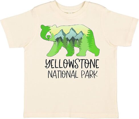 inktastic Yellowstone National Park- Mountains and Bear Shape Toddler T-Shirt in Kuwait