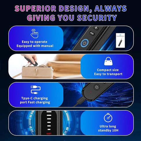 Smart Camera Detector- Multi-Function Hidden Camera Detectors and Bug Detector,GPS Hidden Camera Detector, Rf Wireless Signal Scanner, Camera Detector for Hotels, Home, Office in Kuwait