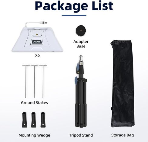 XTAR X6 Foldable Stand for Starlink Mini, Sturdy Desktop Base with 1/4" Tripod Mount, Includes MT21 Tripod & Anchoring Spikes/Boots, All-in-One Positioning System for Outdoor Camping/RV in Kuwait