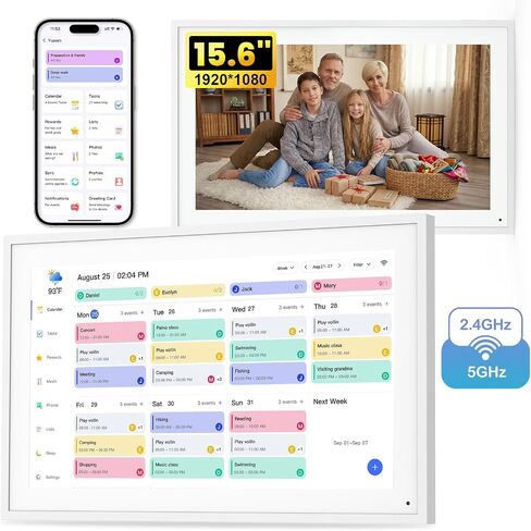 Digital Calendar, Gift for Mother, Person & Family Schedule Planning Interactive Touchscreen, Smart Daily Weekly Monthly Planner Shared Album Frame for Study Office Family, Desk Mountable (15.6in) in Kuwait