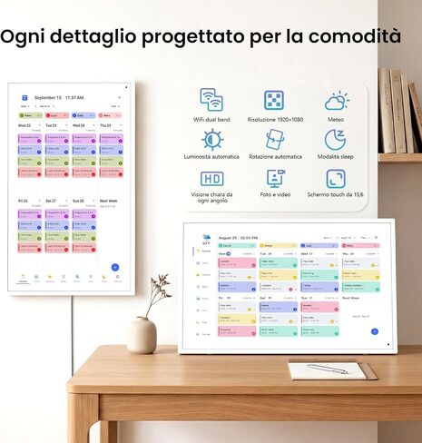 Digital Calendar, Gift for Mother, Person & Family Schedule Planning Interactive Touchscreen, Smart Daily Weekly Monthly Planner Shared Album Frame for Study Office Family, Desk Mountable (15.6in) in Kuwait