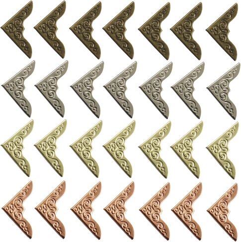 Murtenze Metal Book Corner Protectors, 100 Pcs, 4 Colors | Photo Corners Protectors Decorative, Vintage Edge Guard Accessories, For Scrapbook/Journal in Kuwait