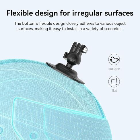 Adhesive Ball Joint Mount 360° Rotation for Action Camera, Compatible with GoPro Hero 13 12 11 Insta360 DJI Osmo Action, Adjustable Bracket for Motorcycle Helmet, Auto Windshield, Surfboard Mounting in Kuwait