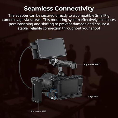 SMALLRIG High-Definition Adapter for Nikon ZR, Type D Port to Type A, Compatible Cage 5904, 5905, 5468, 5467, 6113-5907 in Kuwait