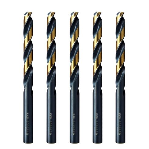 MAXTOOL 10.3mm 5PCs Identical Metric Jobber Length Drill Bits HSS M2 Twist Drill Bits Fully Ground Black & Bronze Straight Shank; JBM02H10R103E5 in Kuwait