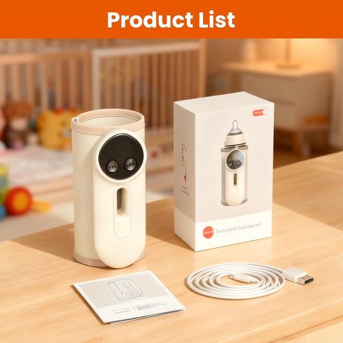 Portable Baby Bottle Warmer, Baby Milk Warmer, Rechargeable 8000mAh Battery, Breast Milk Warmer with Defrost Function, Compatible with All Baby Bottles Ideal for Home and Travel Use in Kuwait