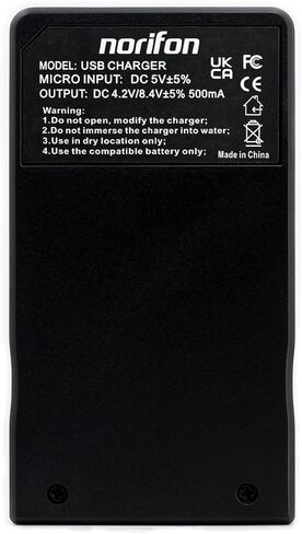 Norifon NP-BK1 USB Charger for Sony Cyber-Shot DSC-S750, DSC-S780 | Compaitible with Sony Cyber-shot DSC-S950, DSC-S980, DSC-W180, DSC-W190, DSC-W370, MHS-PM5, Webbie HD, MHS-PM1 Camera in Kuwait