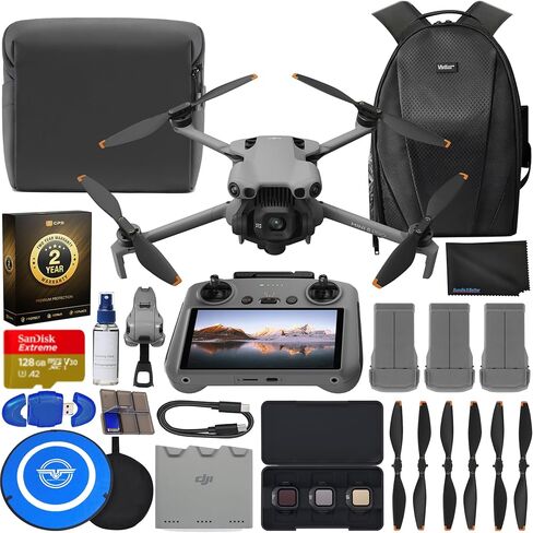 DJI Mini 5 Pro Drone Fly More Combo with RC 2 Controller (With Screen) Folding Drone with 4K Video, Under 249g, 36 Mins Flight Time, 3 Batteries Bundle with 128GB Memory, 2 Year Warranty + Pilot Kit in Kuwait