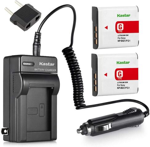 Kastar NP-BG1 Battery (2-Pack) and Charger Kit for Sony NP-FG1, BC-CSG and Sony Cyber-Shot DSC-H50, Cyber-Shot DSC-H10, Cyber-Shot DSC-W120, Cyber-Shot DSC-W170, Cyber-Shot DSC-W300 Digital Cameras in Kuwait