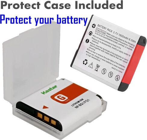 Kastar NP-BG1 Battery (2-Pack) and Charger Kit for Sony NP-FG1, BC-CSG and Sony Cyber-Shot DSC-H50, Cyber-Shot DSC-H10, Cyber-Shot DSC-W120, Cyber-Shot DSC-W170, Cyber-Shot DSC-W300 Digital Cameras in Kuwait
