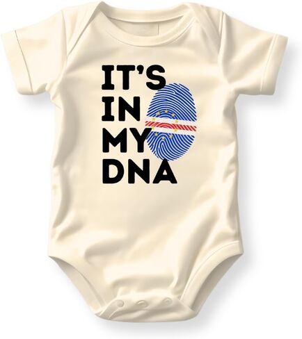 Cape Verde Baby Bodysuit, Cabo Verdean Kids Tshirt | 100% cotton, printed in California, shipped from USA, Soft breathable fabric, machine washable in Kuwait
